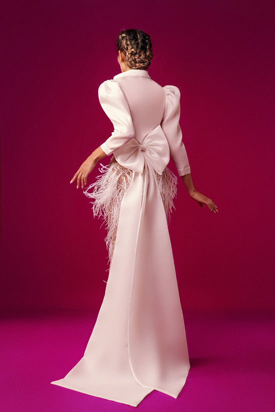Swarovski Beaded Dress featuring back bow – Gattinolli by Marwan